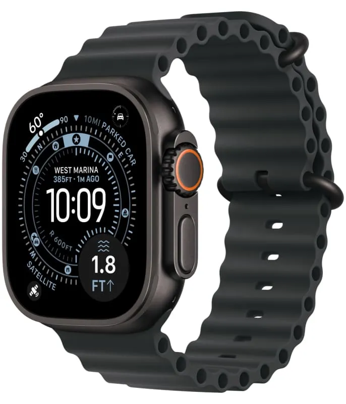 Apple Watch Ultra 3, Black Titanium, Black Ocean Band 1 Умные часы Apple Watch Ultra 3, Black Titanium, Black Ocean Band — основное фото товара